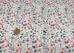 Mia Flowers Rippjersey ecru petrol by Swafing